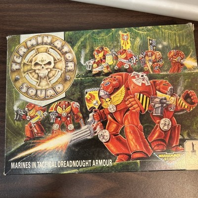 GW Warhammer 40K Rogue Trader Space Marine Terminator Squad with Box 1989 100%