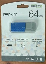 NEW 64GB PNY USB 3.0 Flash Drive Black/Grey