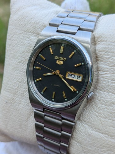 vintage Seiko 5 Automatic 7s26 -3130 Black Dial Men's watch Japan - Picture 2 of 14
