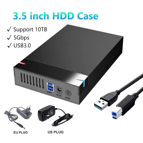 2X(3,5 SATA auf USB 3.0 HDD Gehäuse - Externes Festplattengehäuse, Dat9410 - Photo 5/10