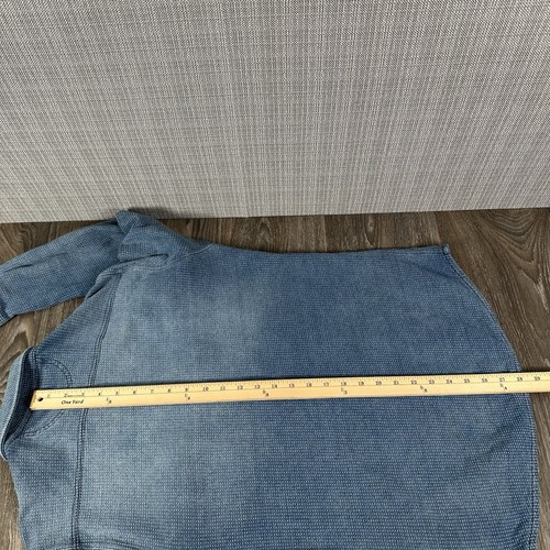 Faherty Maglia Dobby Maglia Lavoro Uomo Media Tinta Indaco 18 Anni Lavaggio Blu Pesante - Foto 17 di 18