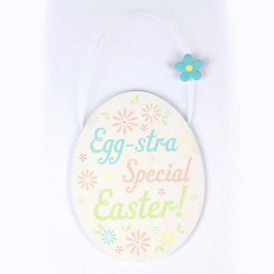 Sass & Belle Ostern hängende Plakette Holz Ei Dekoration Frühling Wohndeko Neu