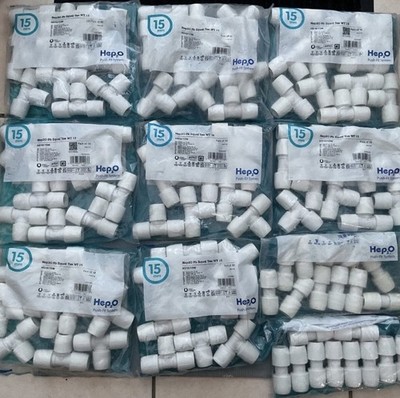 Hep2o Steckverschraubungen Rohrverschraubungen - 80 x 15 mm gleiche T-Stücke + 20 x 15 mm Kupplungen