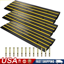 1/2/3 Pack Rubber Curb Driveway Ramps Heavy Duty Threshold Ramp for Vehicles Car