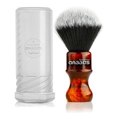 Anbbas Synthetic Badger Shaving Brush with Resin Handle,Nylon Bristles Amber