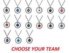 NFL Football Team Logo Womens Ladies Rhinestone Hoop Necklace Pick Your Team