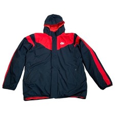 Nike Reversible Y2K 2000s Red Fleece Puffer Jacket Coat Kids XL