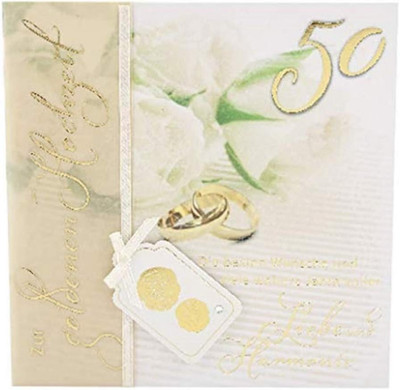 Depesche 4907.048 Emotions Glückwunsch-Karte zur Goldenen-Hochzeit, elegante Gru