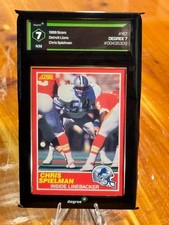 1989 Score Chris Spielman #167 Rookie Card Detroit Lions Degree Grading 7. rookie card picture