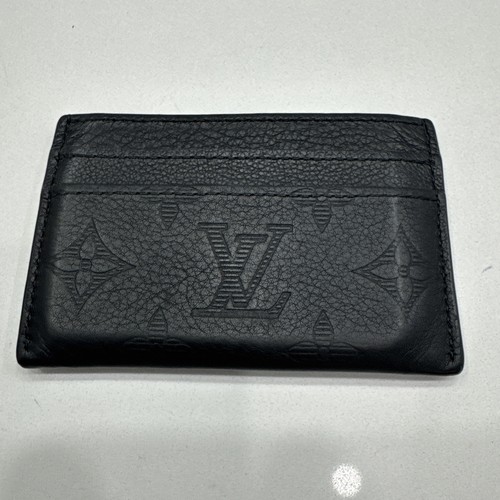 Louis Vuitton Monogram Leather Card Holder Black Men's Pocket Style