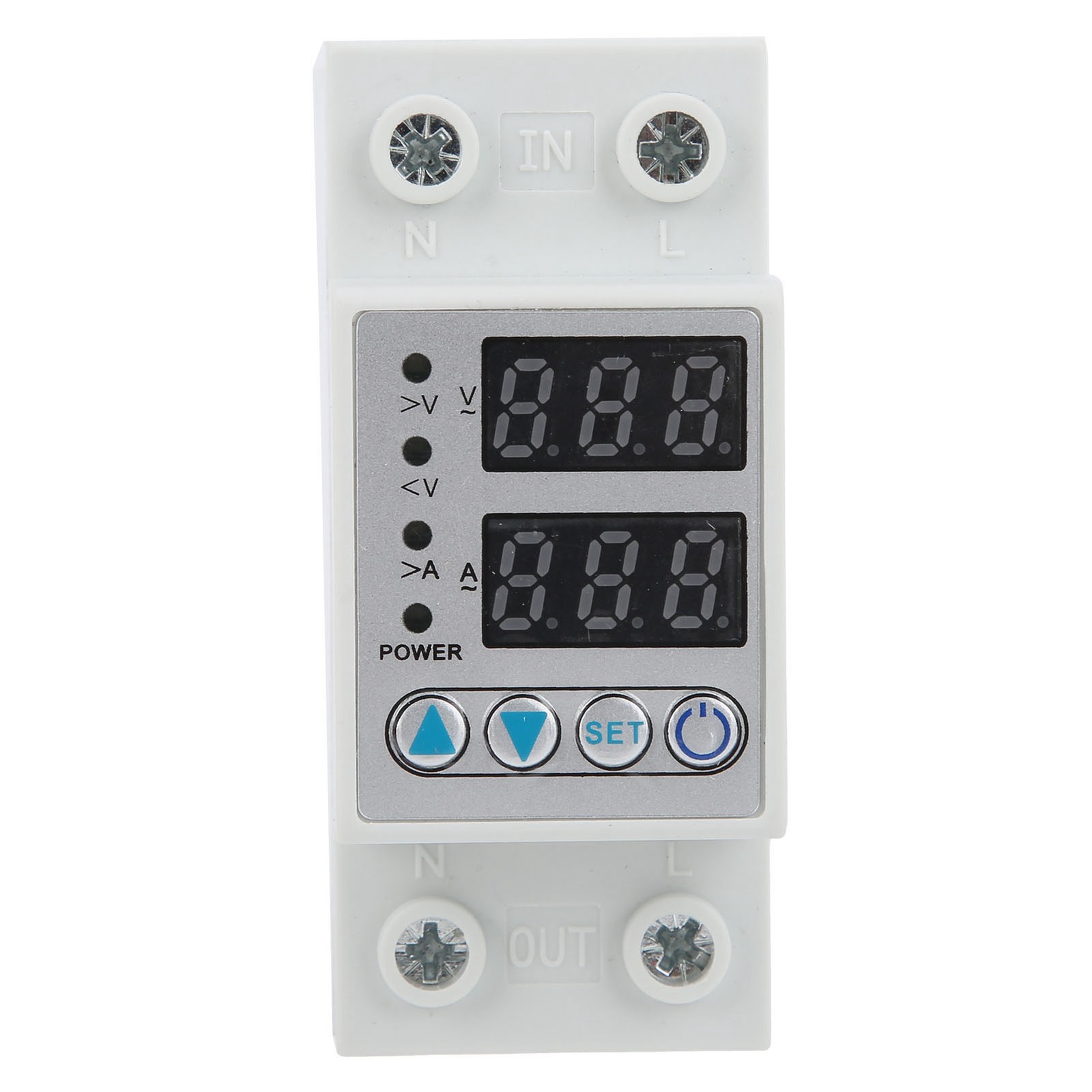 Overvoltage Undervoltage Protector LED Adjustable Self Reset Current Protector A