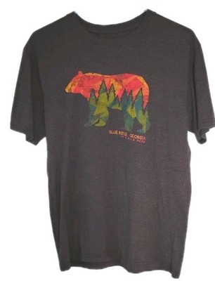 Blue Ridge Georgia Medium Gray T Shirt Bear ''It's Wild Here'' Short Sleeve Graphi