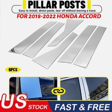 Pillar Post For Honda Accord 2018-2022 Door Window Trim Cover 6pcs Chrome