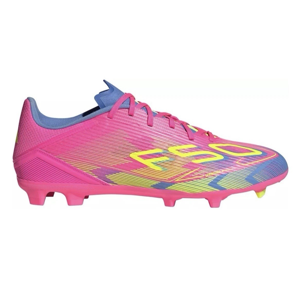 Adidas F50 League FG/MG Soccer Cleats Pink And Yellow IE1291  display picture 2