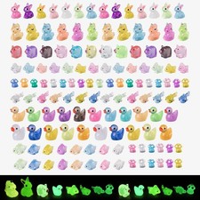 140Pcs Glow-in-The-Dark Mini Resin Animal Figurines Miniature Figures Glowing...