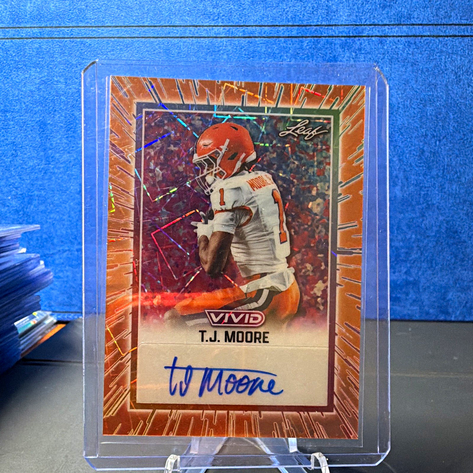 Leaf 2025 Vivid Autographs T.J. Moore Clemson Tigers Auto 1/4 BA-TJM