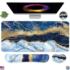 4-in-1 Large Gaming Mouse Pad Set - Waterproof Mat with Wrist Rest & Mousepad