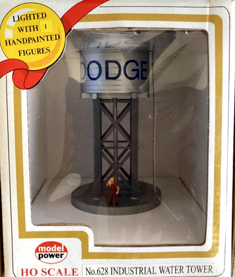 MODEL POWER 1/87 HO SCALE INDUSTRIAL DODGE WATER TOWER & PAINTED FIGURE 628 NIB - Image 3 of 4