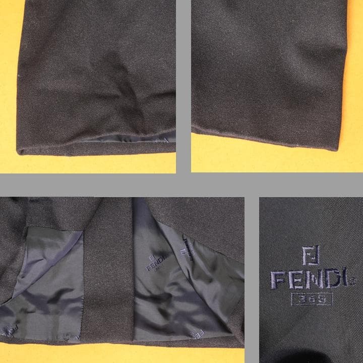 Used Fendi Chesterfield Coat Size 46 Black With Removable Fur Length 105cm thumbnail 8