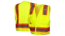 Pyramex RVZ24CP Series Surveyor Safety Vest Class 2, Hi-Vis Lime