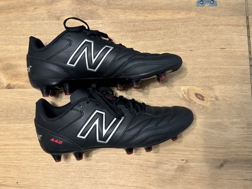 New Balance 442 V2 Academy FG Soccer Cleats Men's Size 8 Wide 8W Black White Red