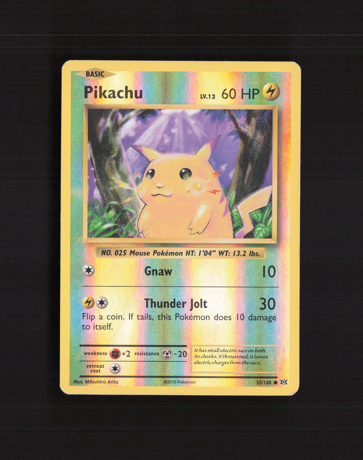 Pikachu 35/108 Evolutions Reverse Holo Pokemon Card DMG