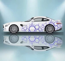 Hexagon Honeycomb Pattern Sticker Body Side Waist Line Vinyl Decals For Car Door