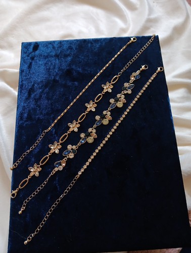 Gold plated bracelets Set 4 with Circ Zirconia - Picture 1 of 4