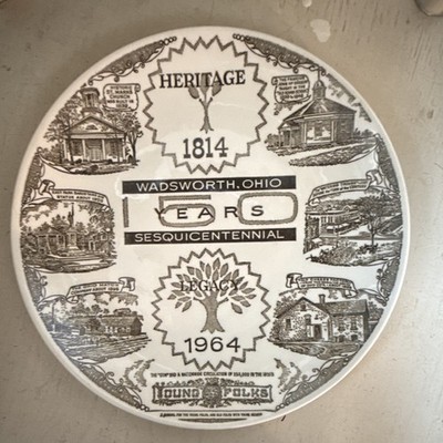 Yettlesprings Mills Wadsworth Ohio Sesquicentennial Plate 1814-1964 