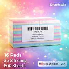 Sticky Notes 16 Pads 800 Sheets 3x3 Inches In Assorted Colors Sticky Notepads