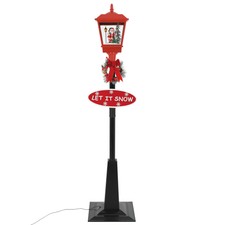 LED Weihnachtslaterne 180 Cm Mit Schnee-Effekt – Roter Weihnachtsmann / Nikolaus Als Deko Für Garten & Terrasse