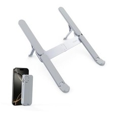 Ultra Compact Foldable Laptop Stand - Portable Laptop Bi-Fold Light Gray
