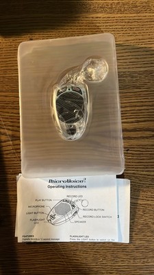 MicroVoice Digital Recorder Keychain Light REC Play Keyring