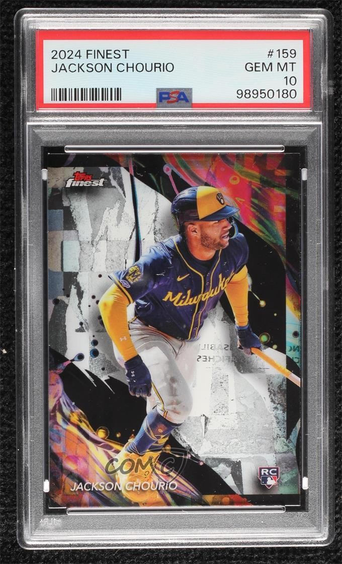2024 Topps Finest Uncommon Jackson Chourio #159 PSA 10 GEM MT gh4