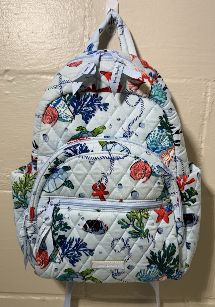 NWOT Vera Bradley Anchors Aweigh Small Backpack Purse @12 "X