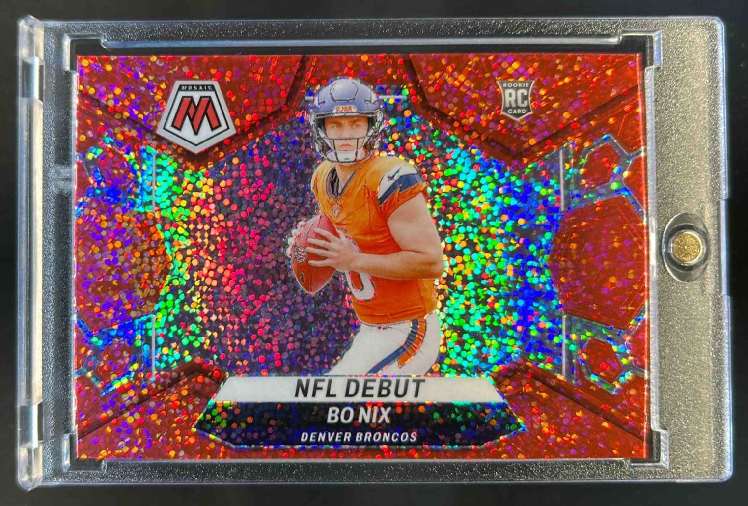 2024 Mosaic Bo Nix RC Red Sparkle Prizm NFL Debut #271 Broncos