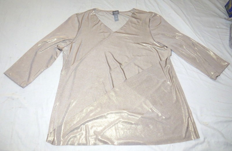 Travelers by Chico’s Faux Wrap Long Sleeve Top Polyester Size 3