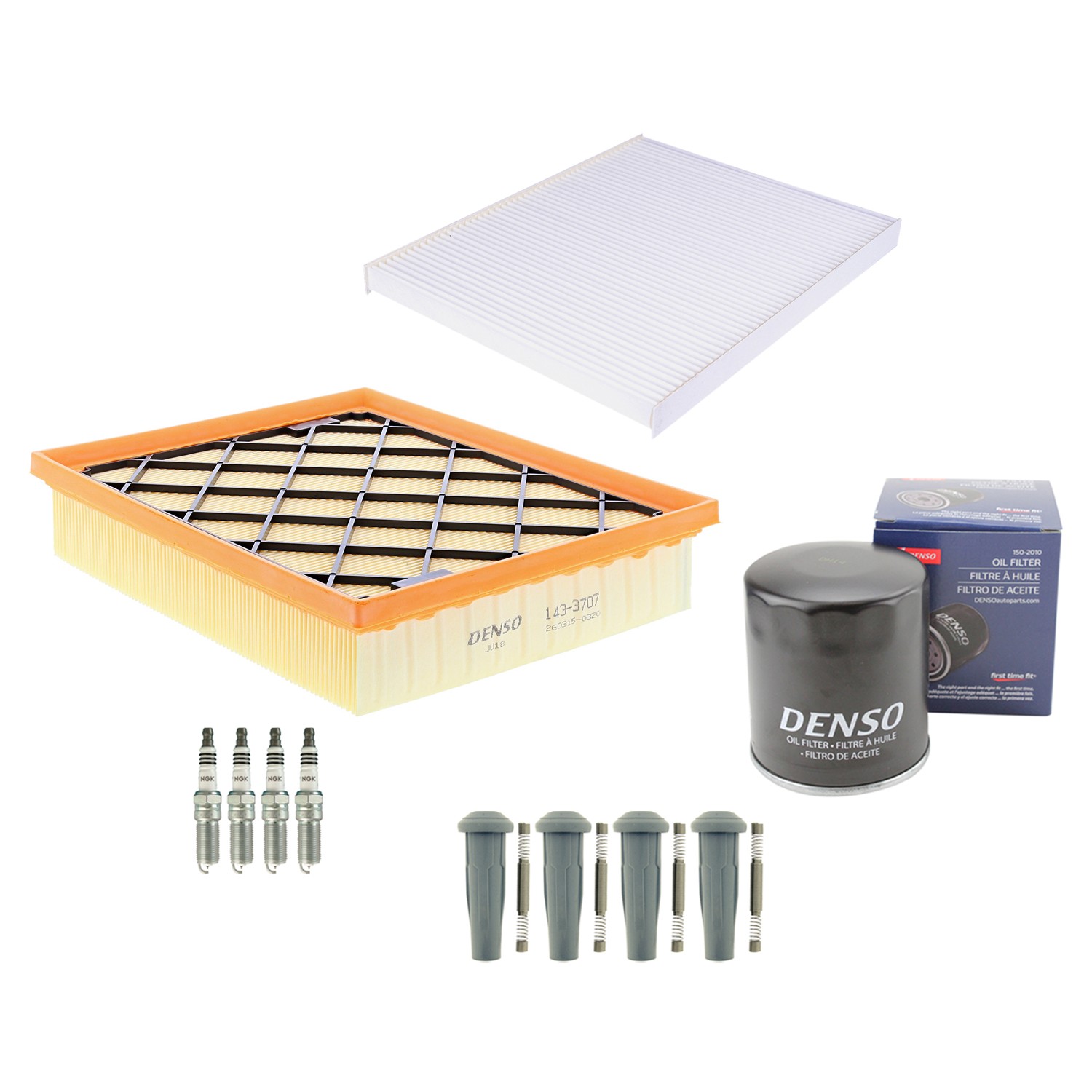 Denso Tune Up Kit NGK 4 Spark Plugs  Boots Kit for Fusion 2.5L L4 DOHC Vin 7