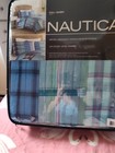 Nautica Full/Queen Quilt 100%Cotton New Color Tinsley Aqua With Matching Shams