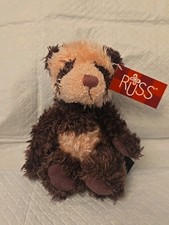 Russ Berrie Retro 2000s SUKI Bear New With Tags Purple And Peach Coloring 