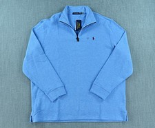 Polo Ralph Lauren Sweatshirt Men's 2XL Blue 1/4 Zip Pullover Sweater NWT