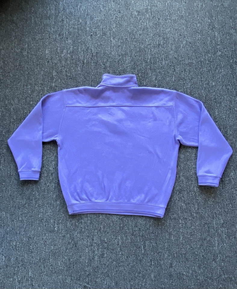 Tommy Bahama Pullover Sweatshirt Women Large Purple Quarter Zip Ribbed Everyday - Image 4 of 4