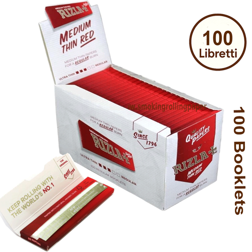 Rizla Red Corte Cartine Regular – 100 Libretti Originali | Rolling Papers - 第 1/3 張圖片
