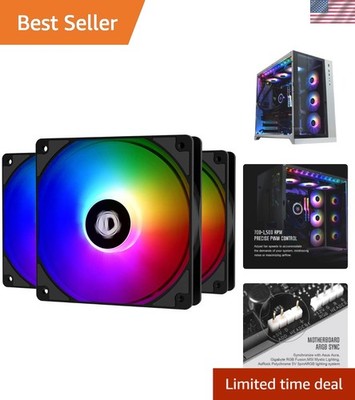 120mm PWM ARGB Fans 3-Pack - Perfect for CPU Coolers and Chassis