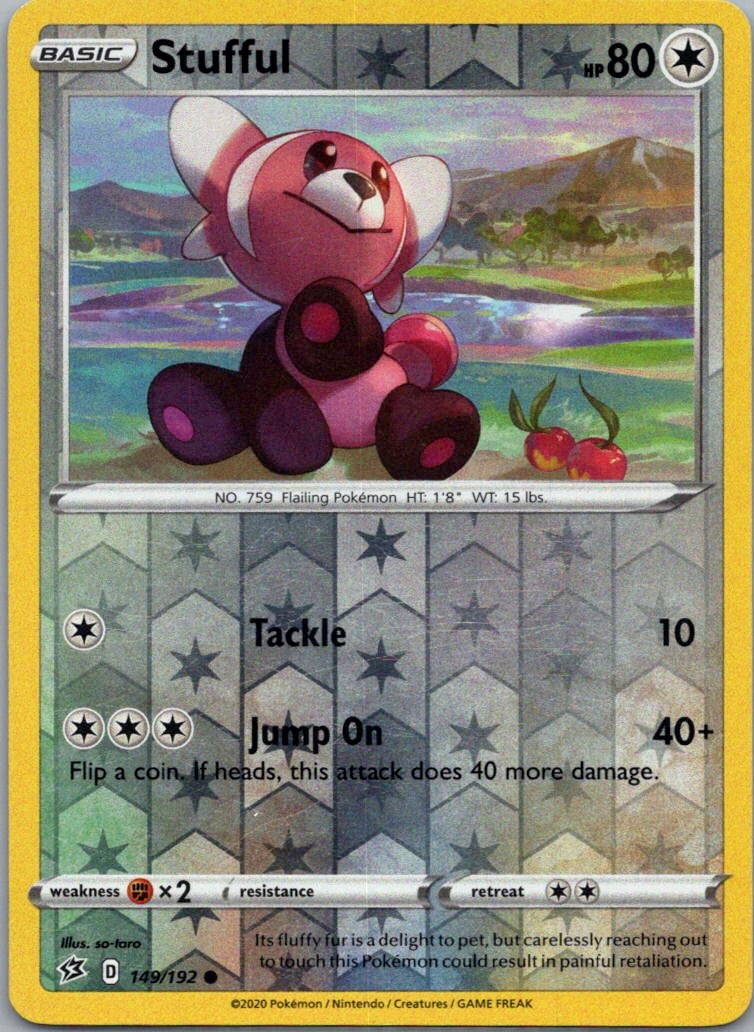 Pokemon TCG Stufful 149/192 Rebel Clash Rev Holo NM