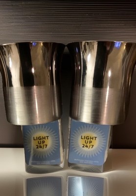 Bath & Body Works 2 Pack Silver Metallic Flare Wallflowers Fragrance Plugs~ NEW