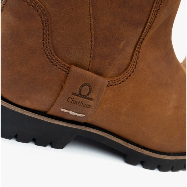 Chatham Gatcombe Womens Leather Zip Up Memory Foam Walnut Tall Boots image 5