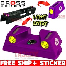 Cross Armory Purple Standard Height Sights Glock 17 19 22 23 26 34 Fiber Optic