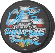 Duncan Keith Blackhawks Signed 2015 Stanley Cup Champs Hockey Puck w/Smythe Insc
