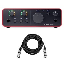 Focusrite Scarlett Solo 4th Gen USB Interface with Software Suite, Bundle with H